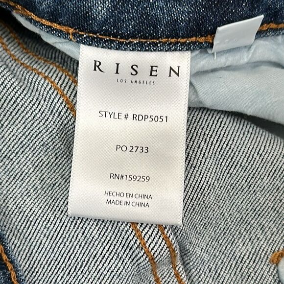 Risen High Rise Crop Boot Cut Fray Blue Jeans‎ Size 28 - Picture 14 of 14